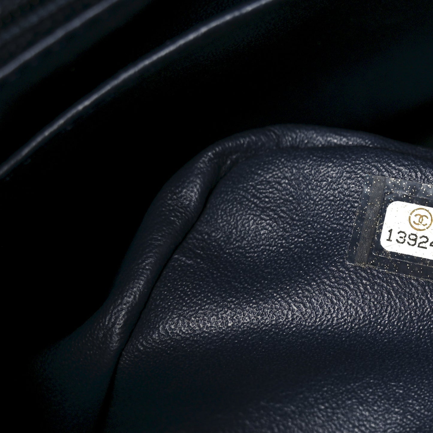 Patent Quilted Jumbo Single Flap Navy