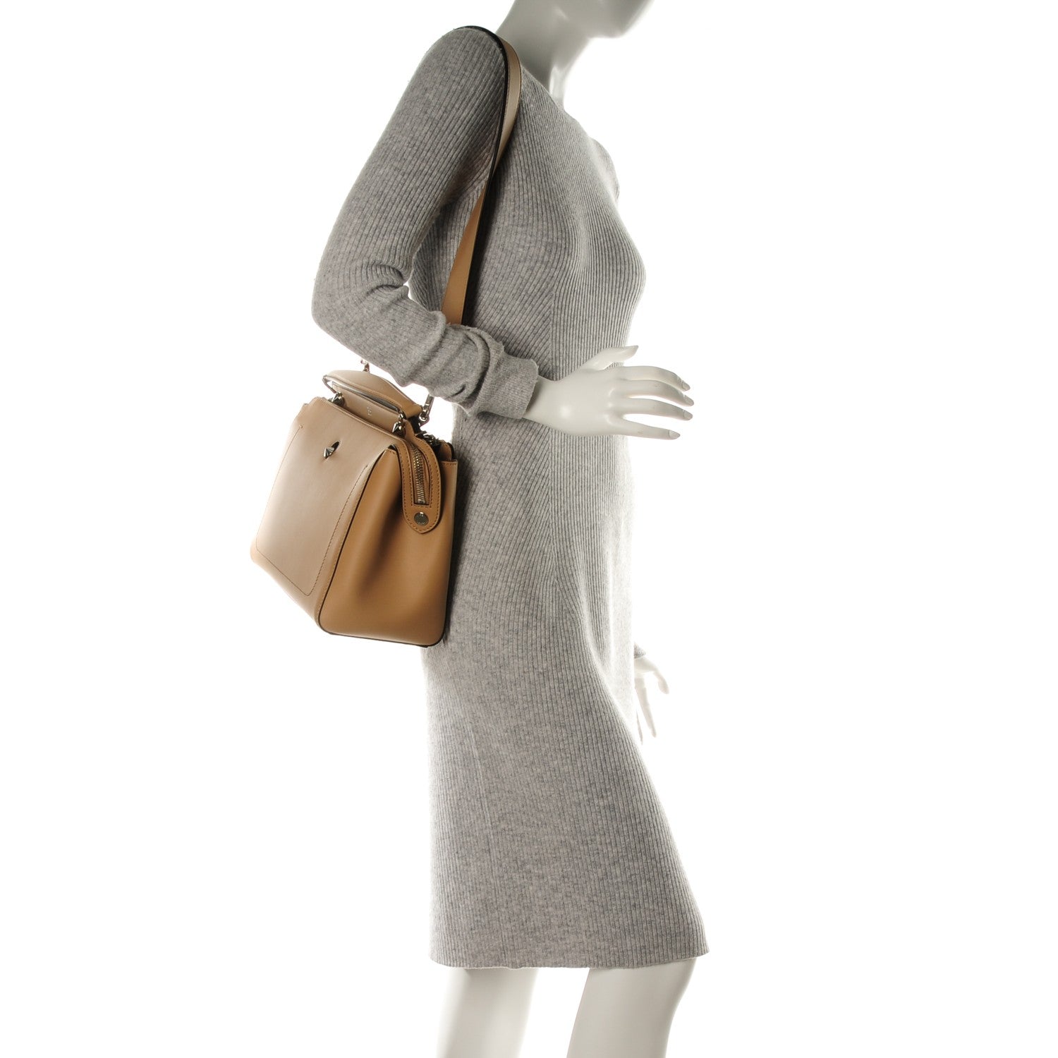 Fendi Vitello Baltico Dolce DotCom Satchel Cuoio Mirto 2 of 8