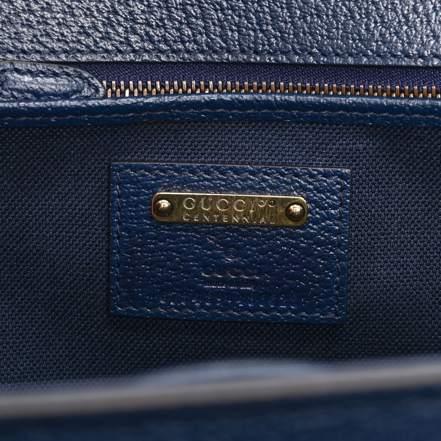 Gucci Calfskin Kaleidoscope Medium Bamboo 1947 Top Handle Bag Blue