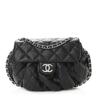 Chanel Washed Lambskin Quilted Medium Chain Around Messenger Black 1 of 11