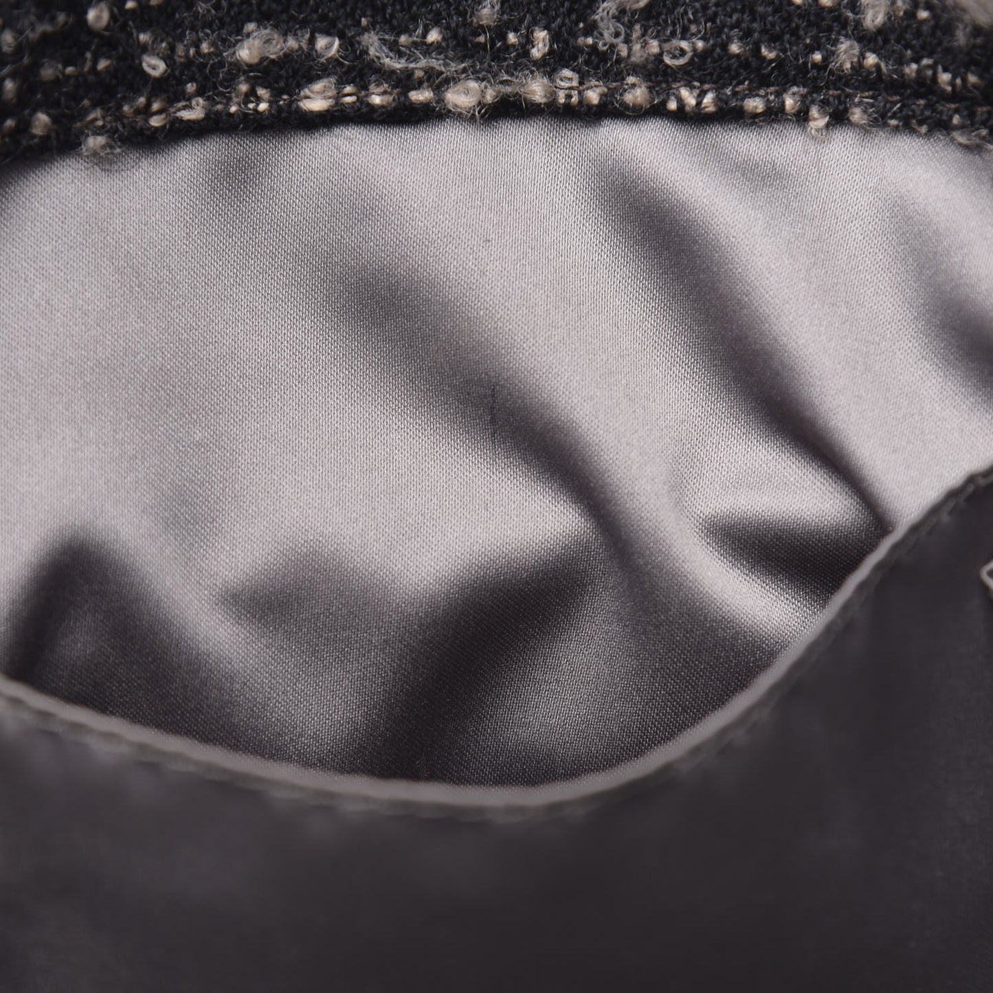 Tweed Lambskin Drawstring Tweedy Tote Brown