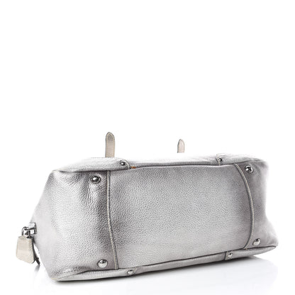 Prada Cervo Lux Bowler Bag Argento 4 of 20