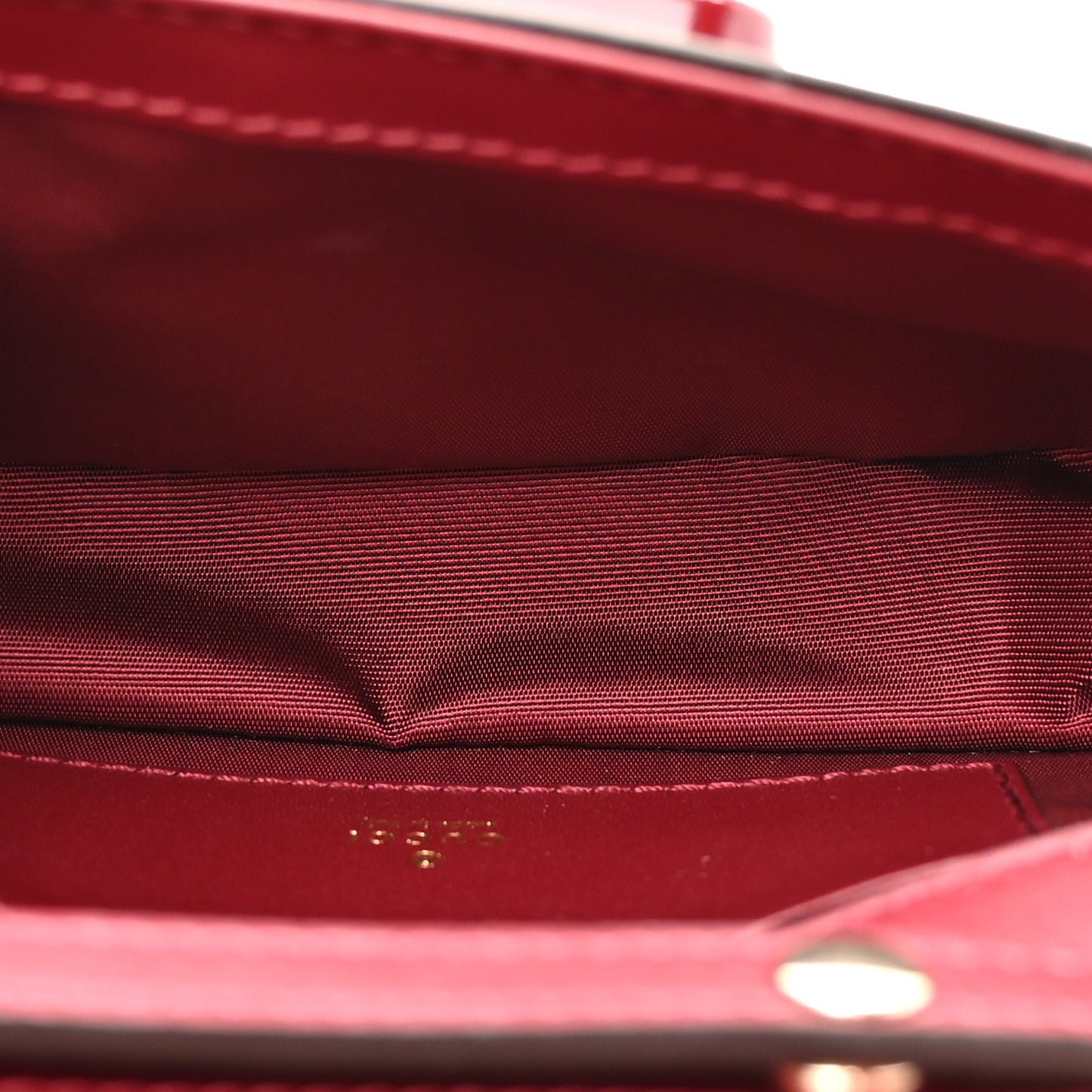 Shiny Calfskin Small Bamboo Night Bag Rosso Ancora