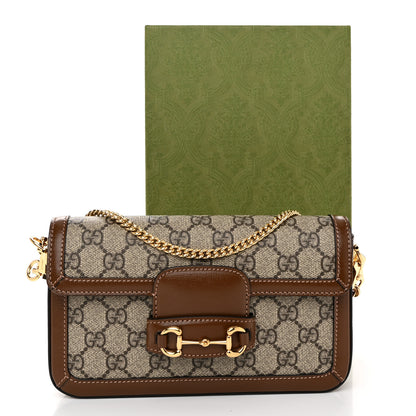 Gucci GG Supreme Monogram Azalea Calfskin Horsebit 1955 Mini Bag Beige Ebony Brown Sugar 12 of 12