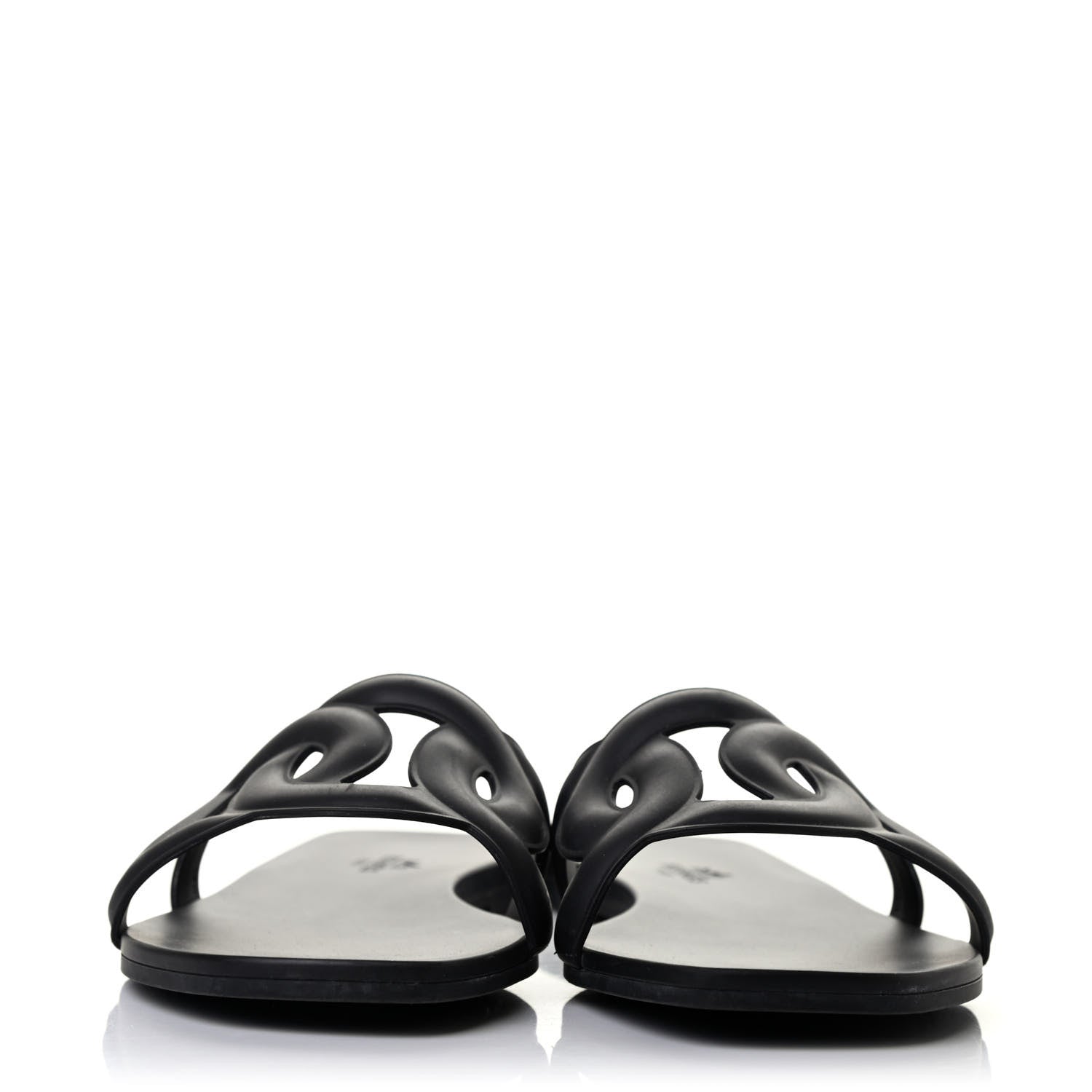 Hermes Rubber Aloha Sandals 38 Black 2 of 4