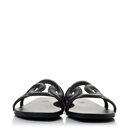Hermes Rubber Aloha Sandals 38 Black 2 of 4