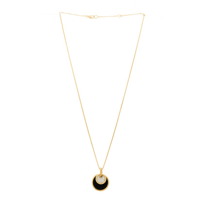 David Yurman 18K Yellow Gold Diamond Black Onyx Mother of Pearl 21.5mm Reversible Elements Necklace 3 of 7