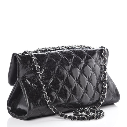Chanel Glazed Crackled Calfskin Quilted Mademoiselle Flap Black 3 of 13