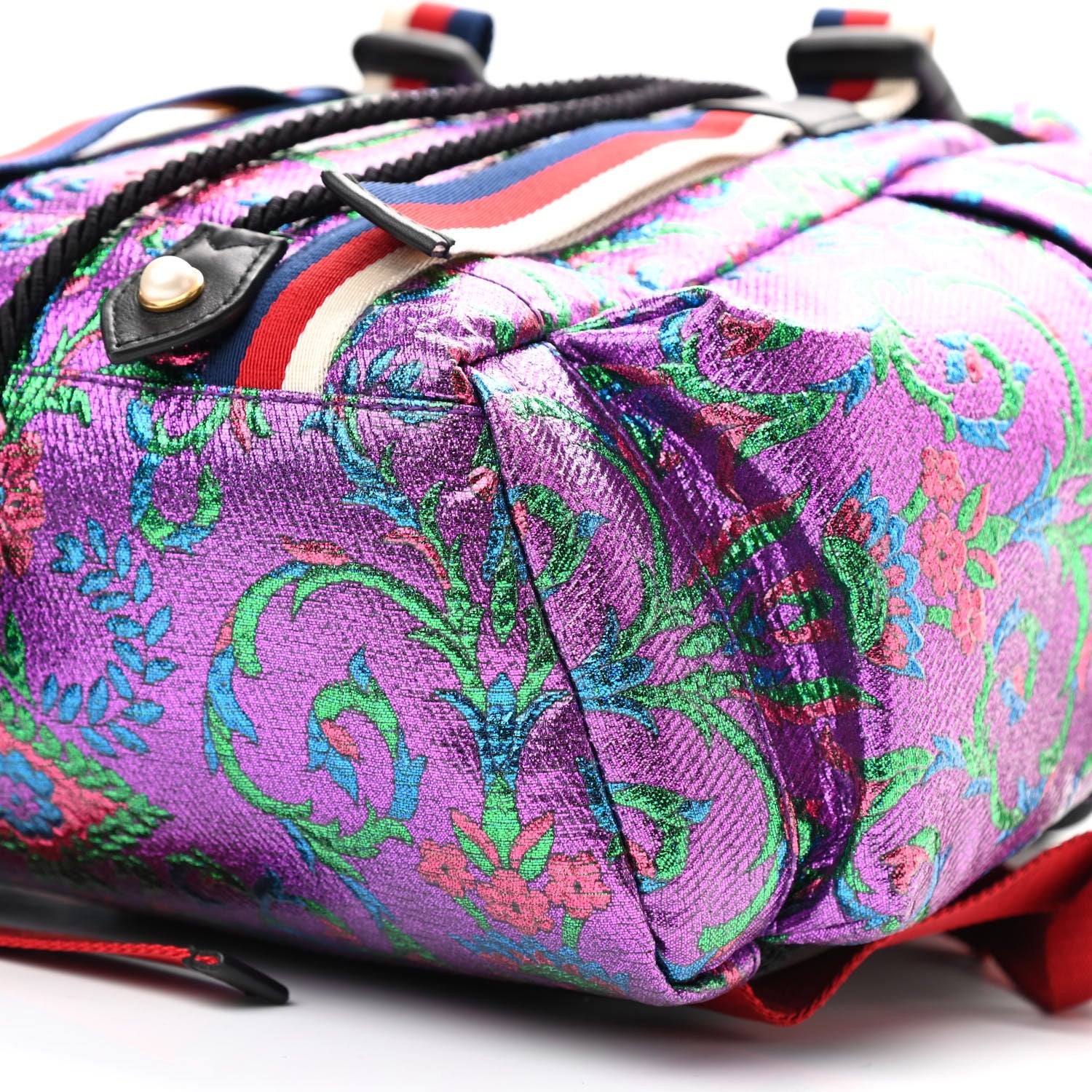 Gucci Brocade Web Small Double Buckle Backpack Multicolor 10 of 10