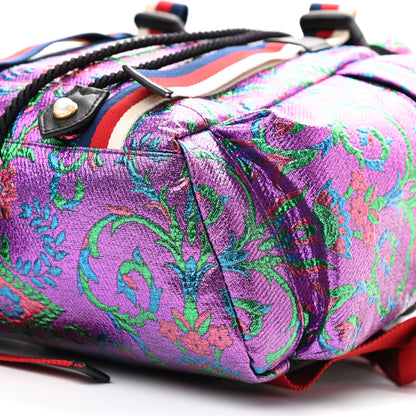 Gucci Brocade Web Small Double Buckle Backpack Multicolor 10 of 10