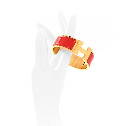 Hermes Enamel Wide Clic Clac H Bracelet PM Rouge Vif 2 of 5