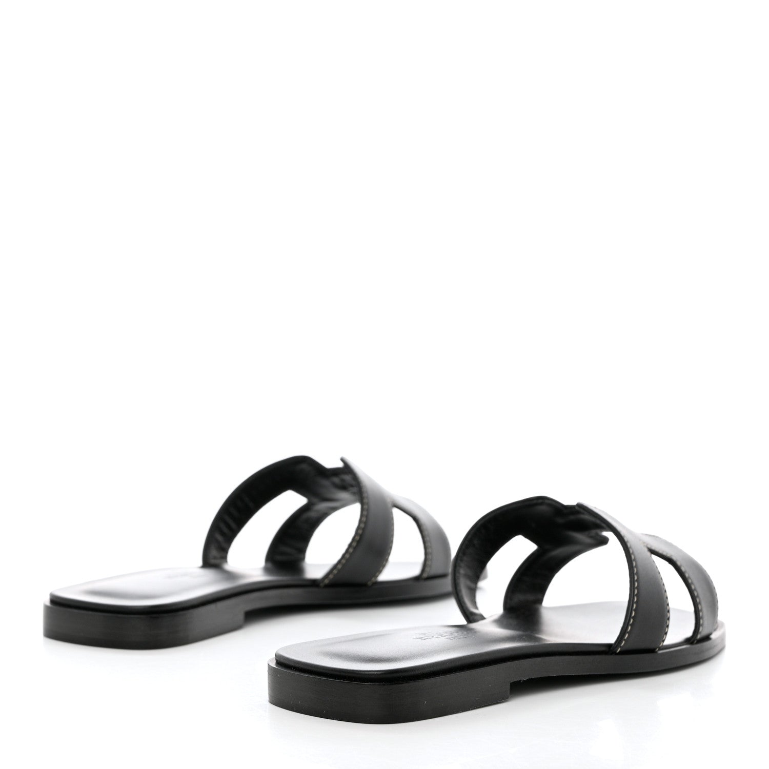 Hermes Box Calfskin Oran Sandals 36 Black 4 of 9