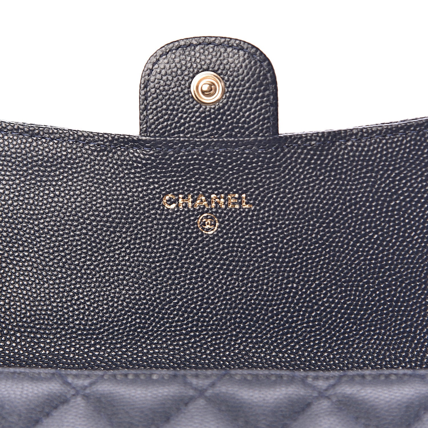 Chanel Caviar Quilted Medium Flap Wallet Navy 6 of 9