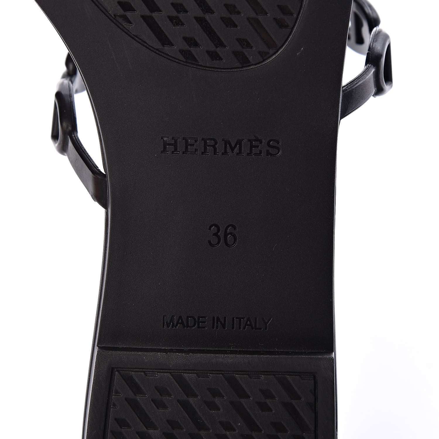 Hermes Rubber Chaine d'Ancre Rivage Sandals 36 Black 7 of 8