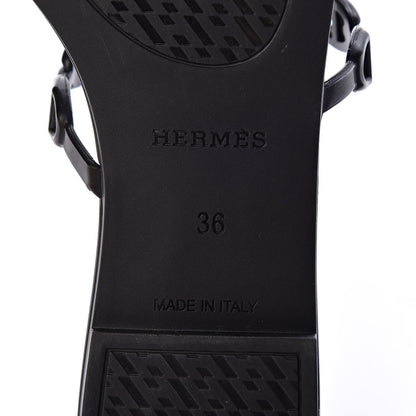 Hermes Rubber Chaine d'Ancre Rivage Sandals 36 Black 7 of 8