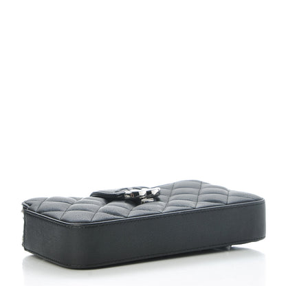 Chanel Lambskin Quilted CC Box Clutch With Chain Black 4 of 9