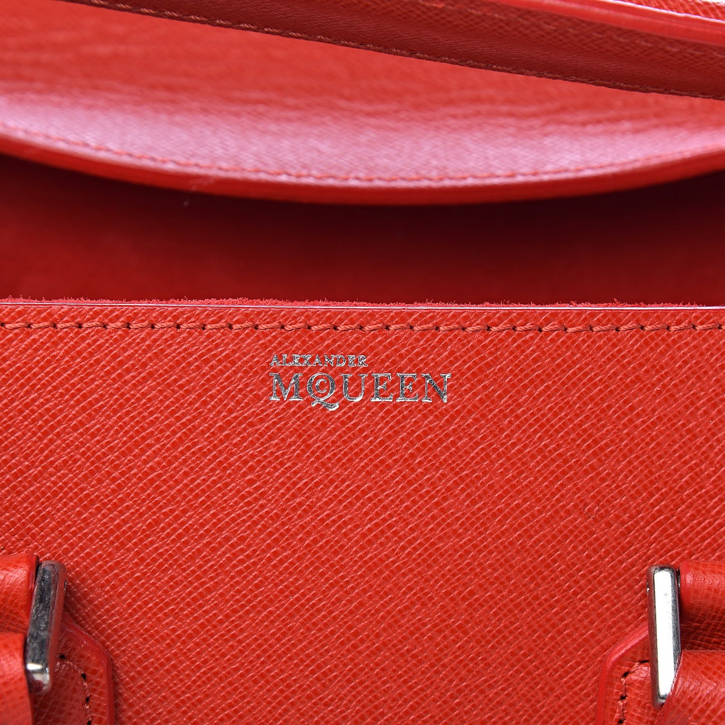 Grained Calfskin Large Heroine Red