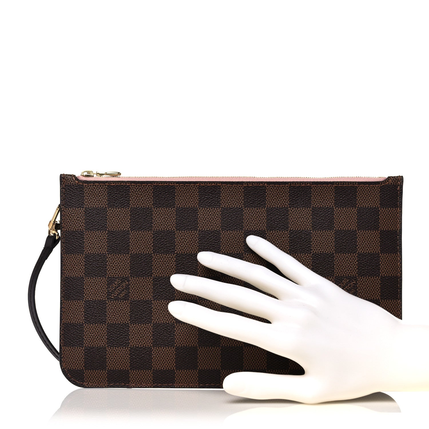 Louis Vuitton Damier Ebene Neverfull MM GM Pochette Rose Ballerine 2 of 9