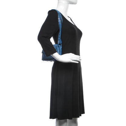 Nancy Gonzalez Crocodile Front Flap Shoulder Bag Blue 2 of 11