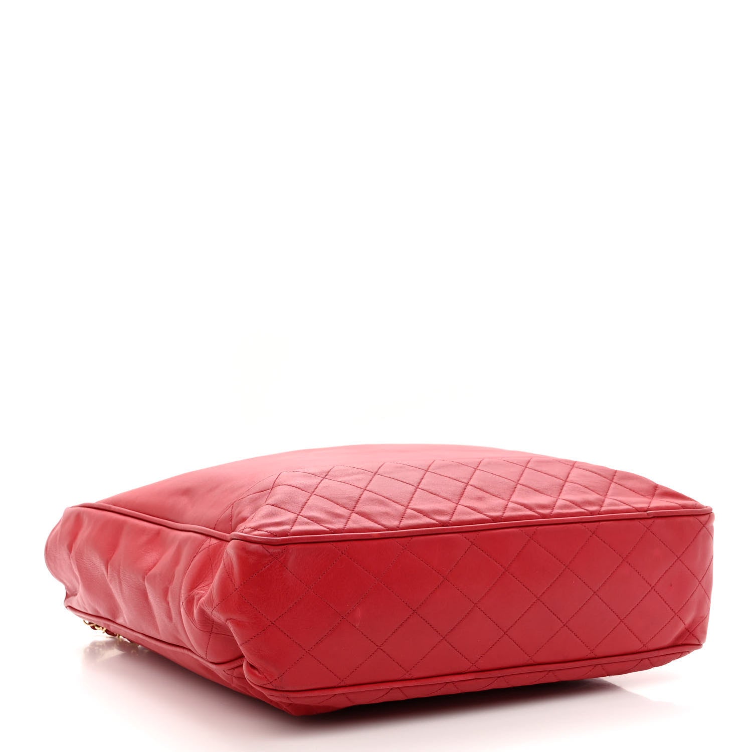 Chanel Lambskin Quilted Tote Red 4 of 17