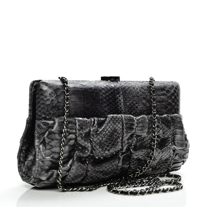 Chanel Python Chain Clutch Dark Silver 3 of 8
