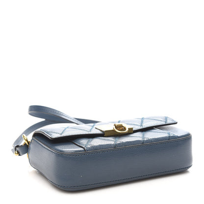 Givenchy Goatskin Quilted GV3 Mini Pocket Convertible Bag Mineral Blue 4 of 10