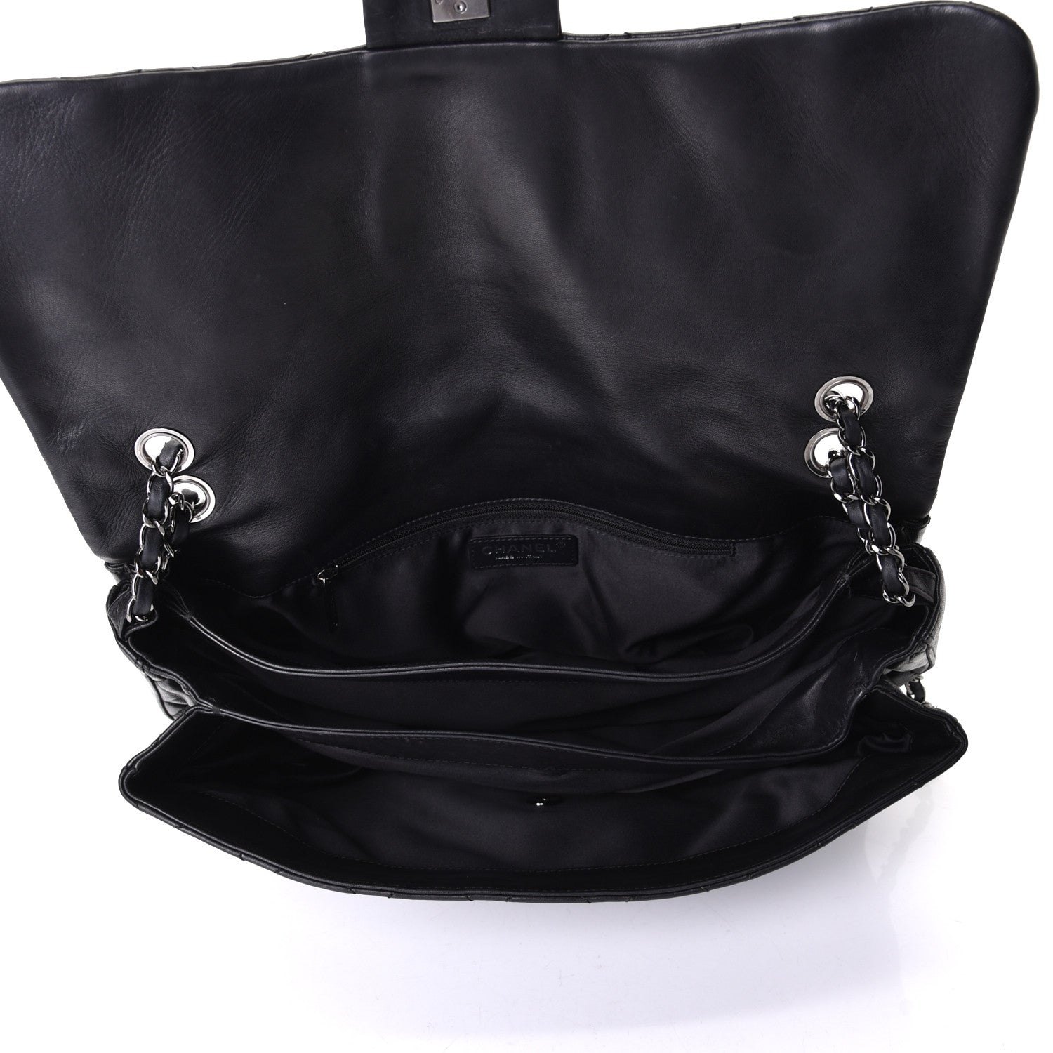 Chanel Lambskin Quilted Maxi Chanel 3 Flap Black 4 of 6