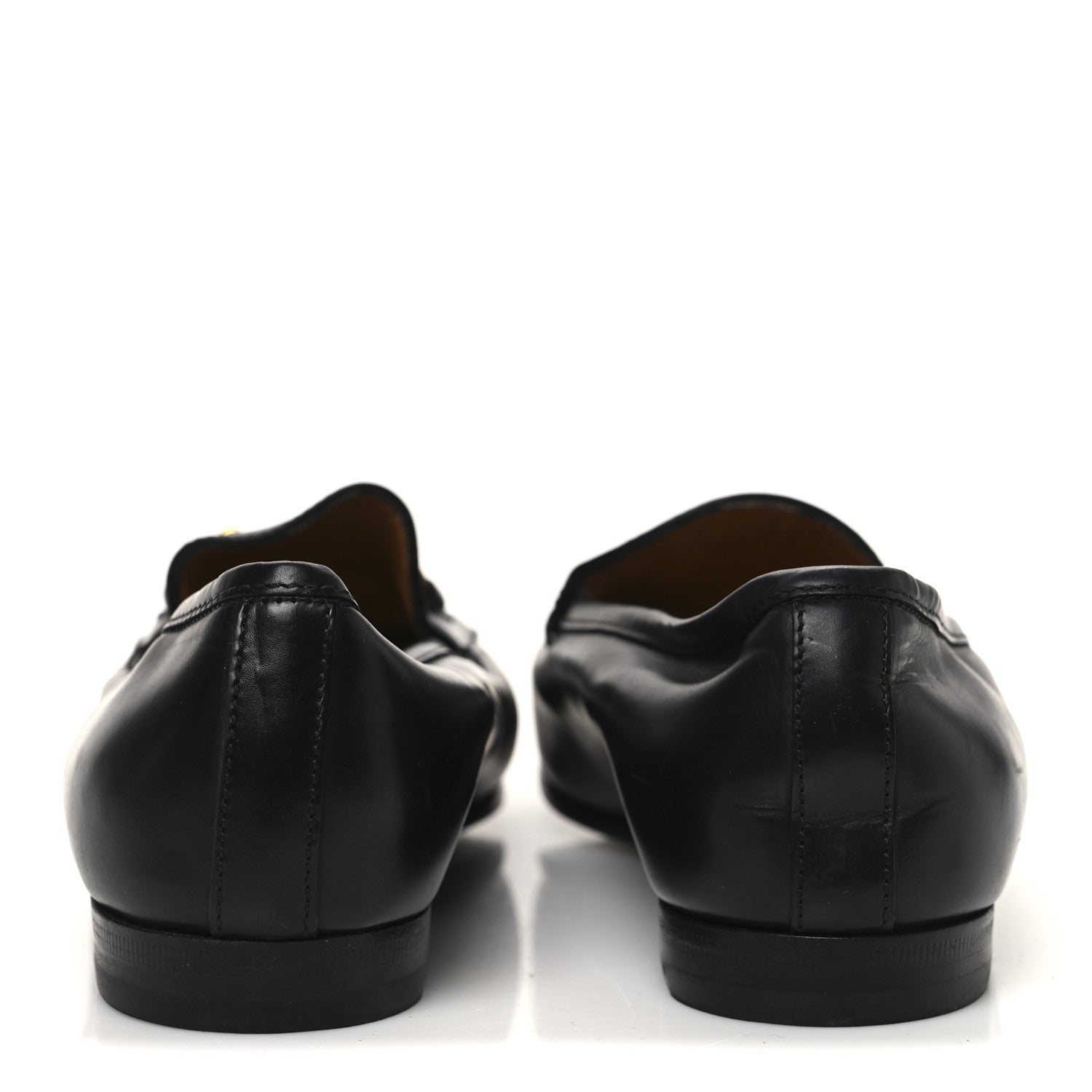Gucci Calfskin Womens Jordaan Loafers 37.5 Black 6 of 11