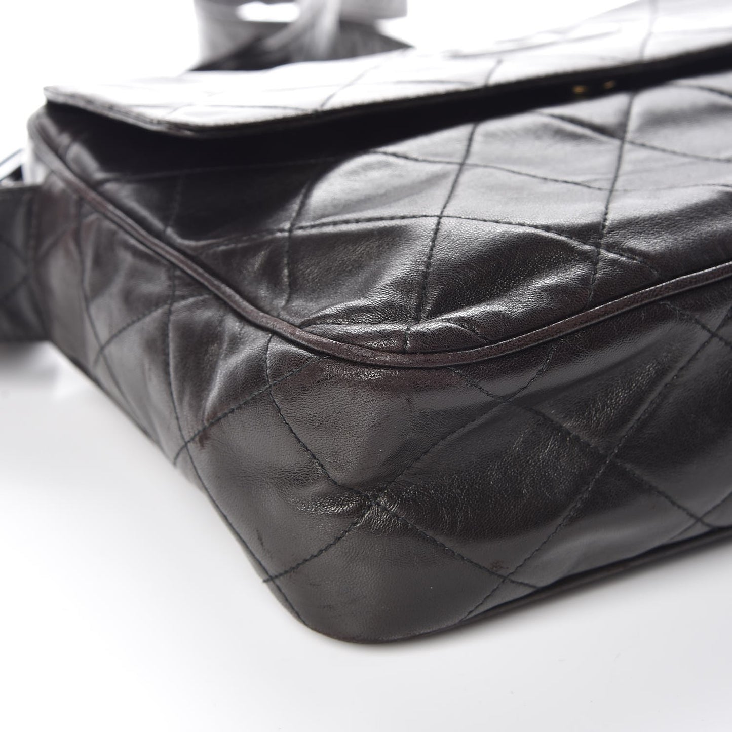 Lambskin Quilted Tassel Camera Case Black