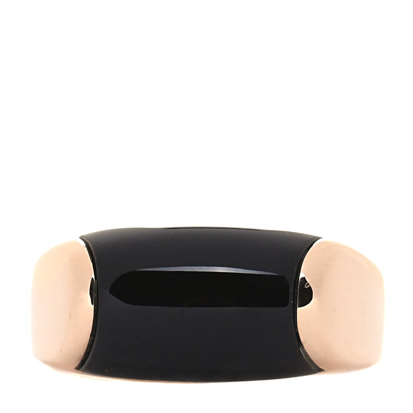 18K Yellow Gold Black Onyx Tronchetto Ring 52 6