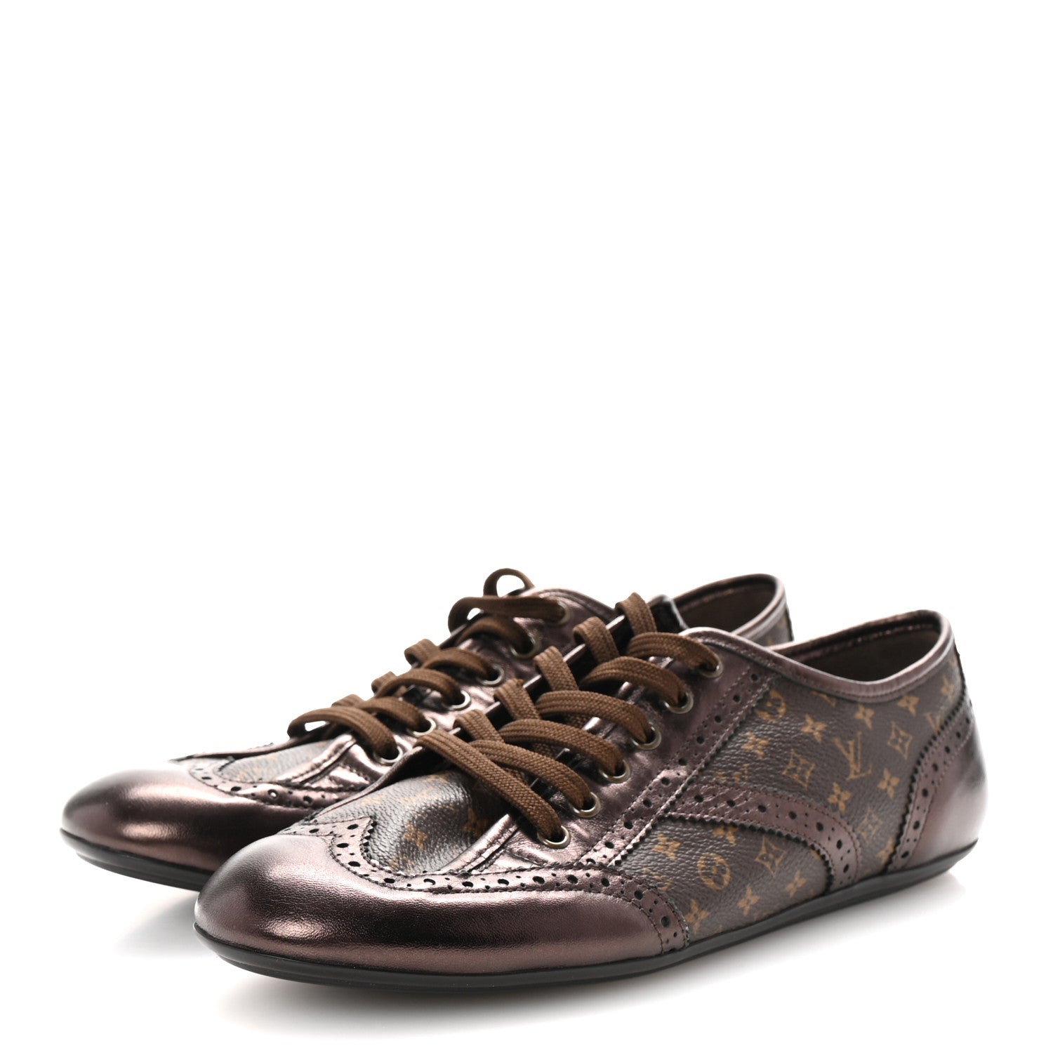 Louis Vuitton Calfskin Monogram Lyrics Sneakers 38 Bronze 4 of 8