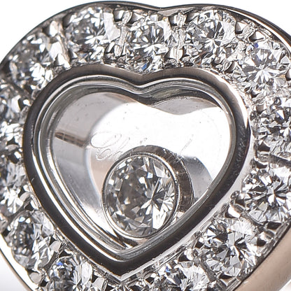Chopard 18K White Gold Diamond Happy Diamonds Heart Ring 50 5.25 5 of 5