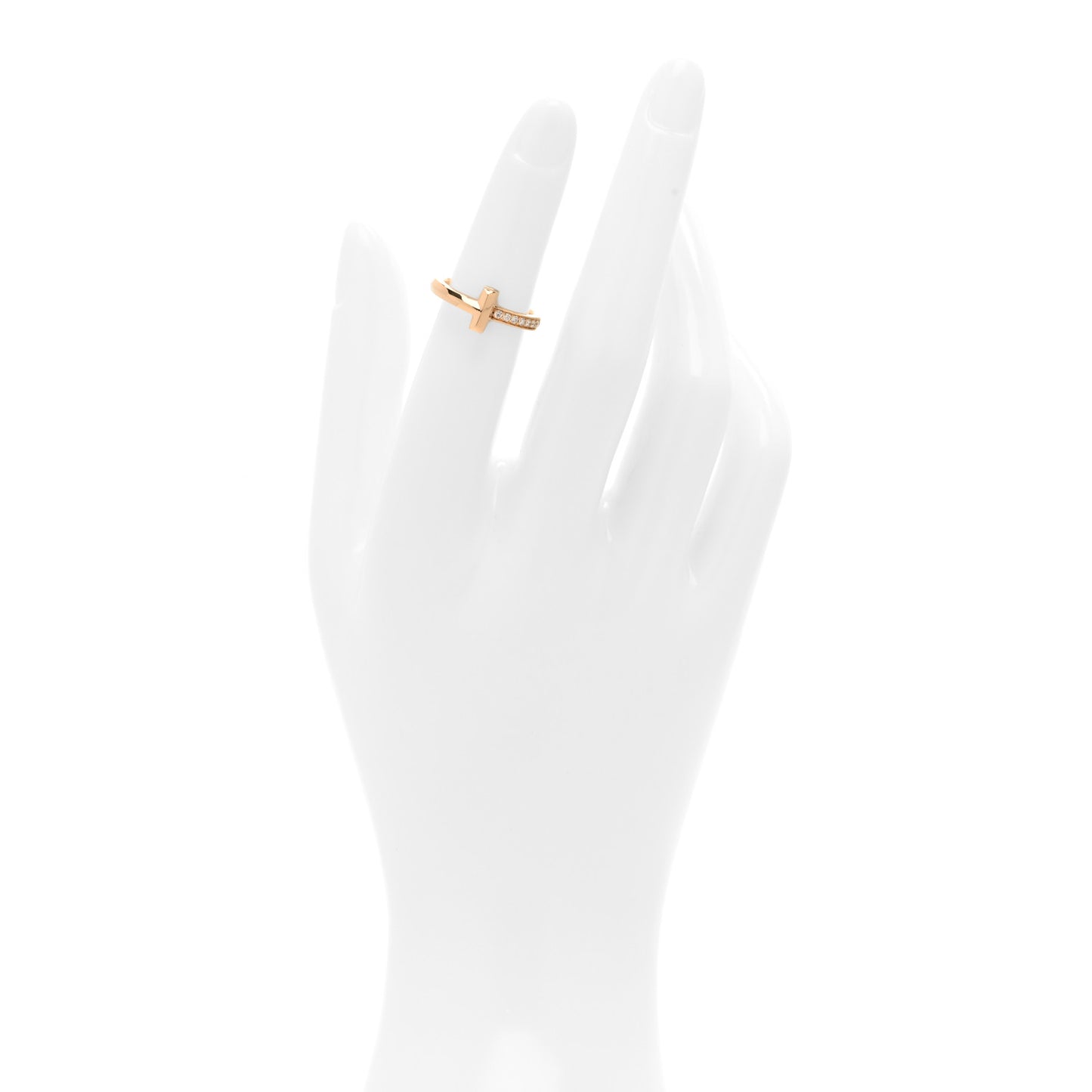 18K Rose Gold Diamond T T1 Ring 48 4.5