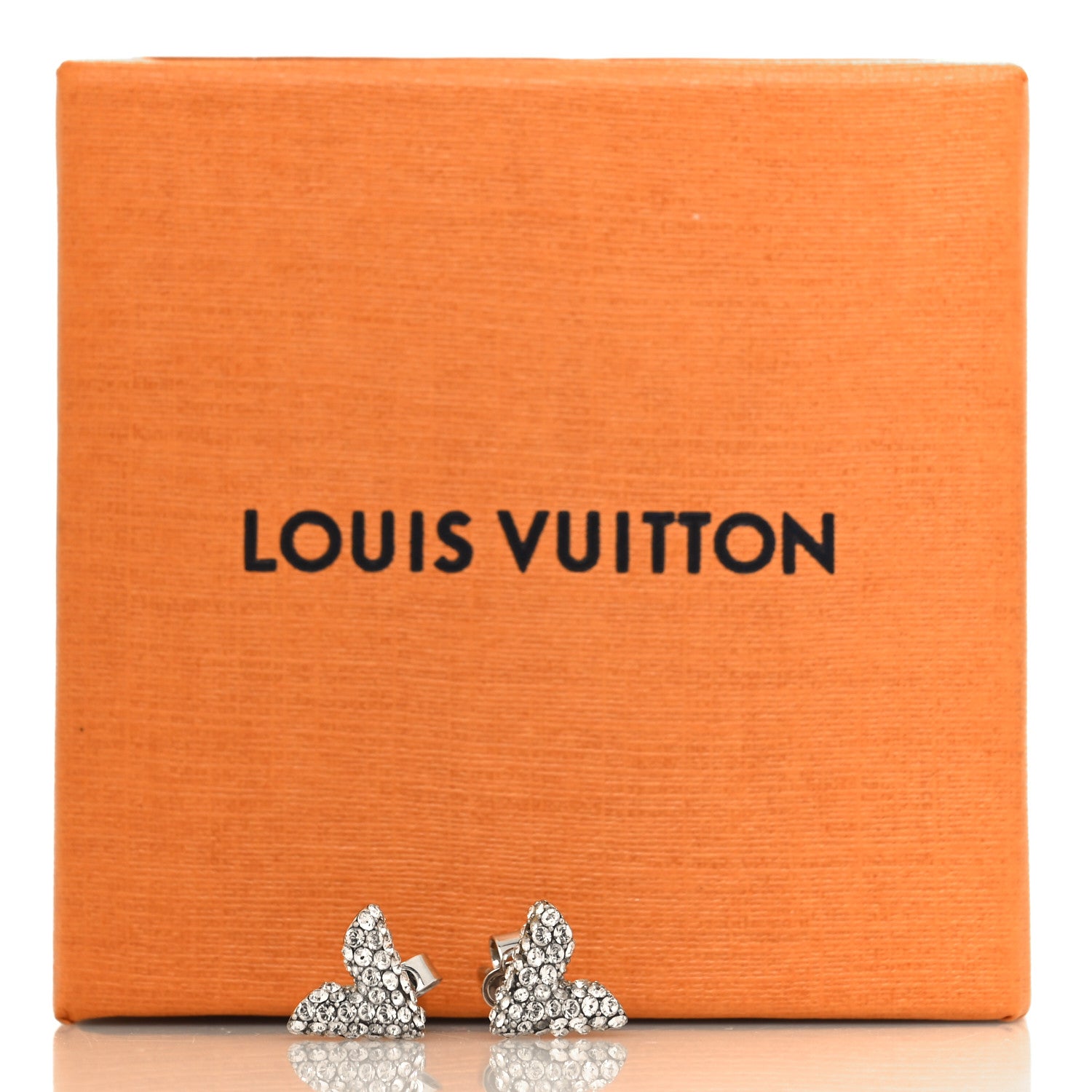 Louis Vuitton Crystal Essential V Stud Earrings Silver 5 of 5