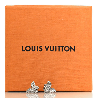 Louis Vuitton Crystal Essential V Stud Earrings Silver 5 of 5