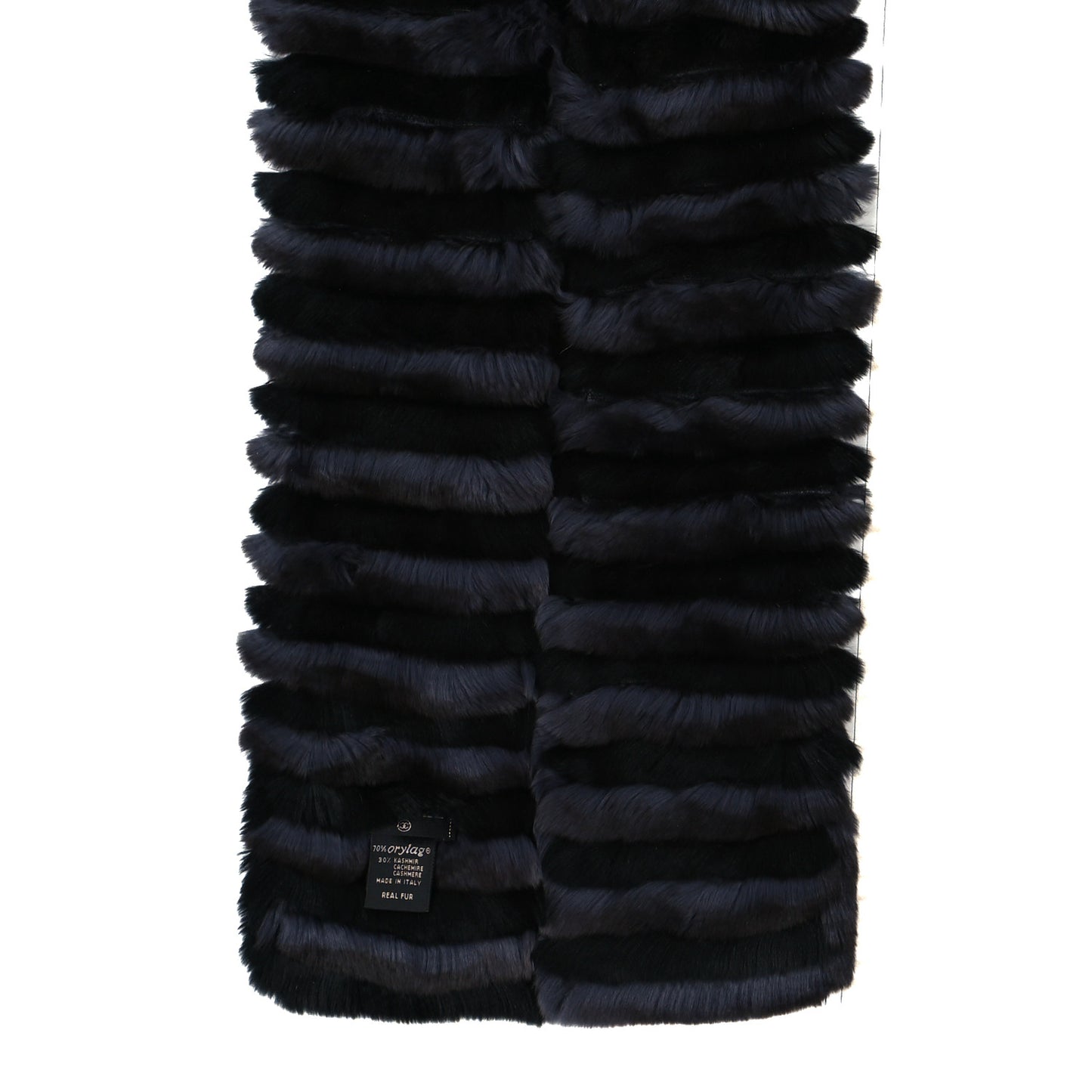 Orylag Rabbit Fur CC Scarf Black Grey