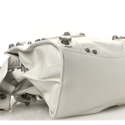Balenciaga Agneau Arena Crystal Neo Cagole Handbag XS Optic White 16 of 25