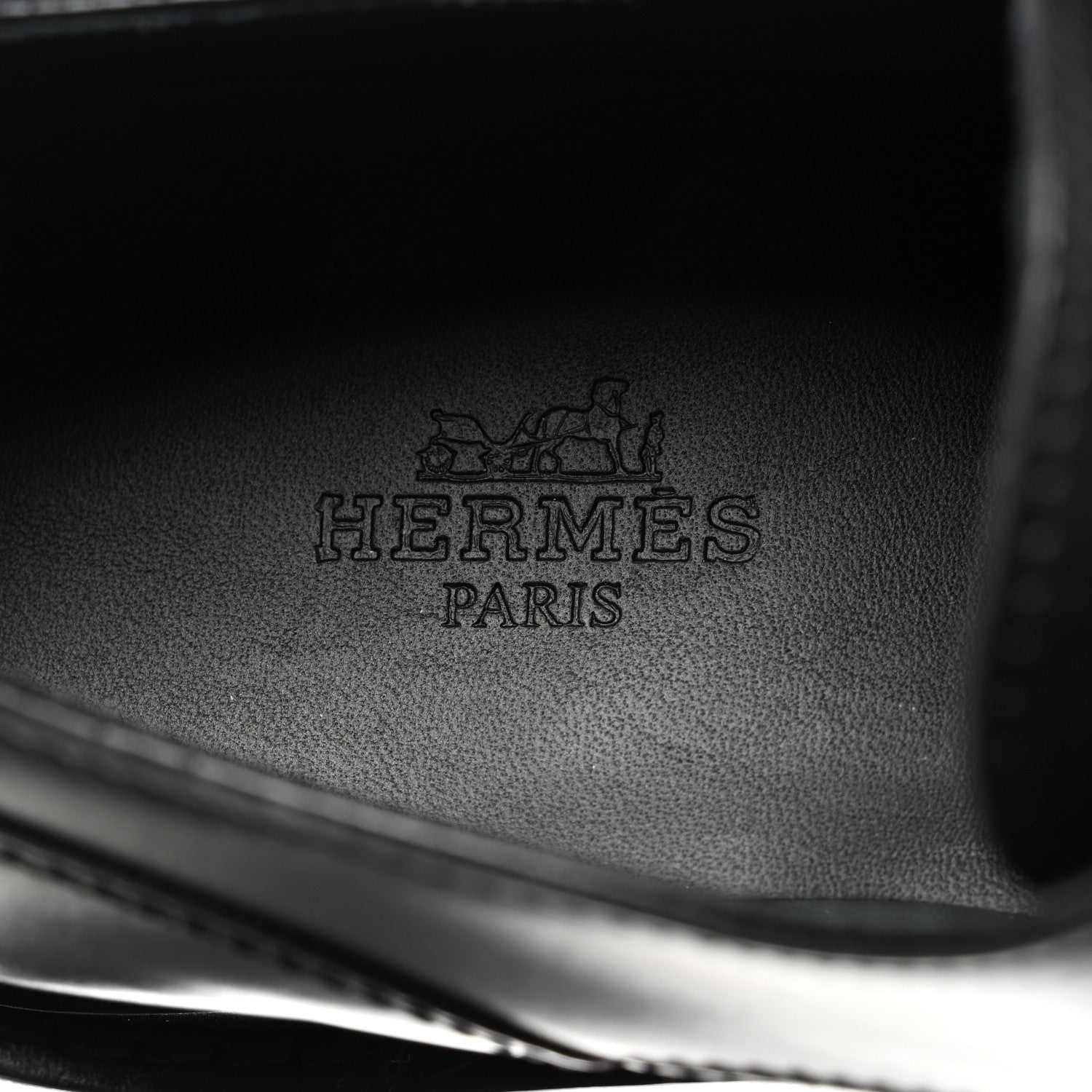 Hermes Glossed Calfskin First Oxford 35.5 Black 7 of 9