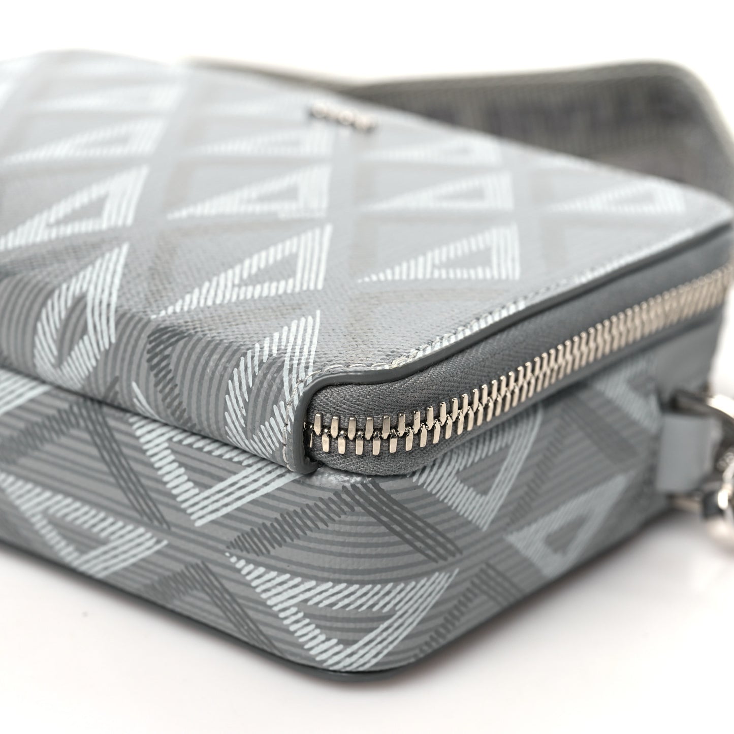 Coated Canvas CD Diamond Messenger Pouch Grey