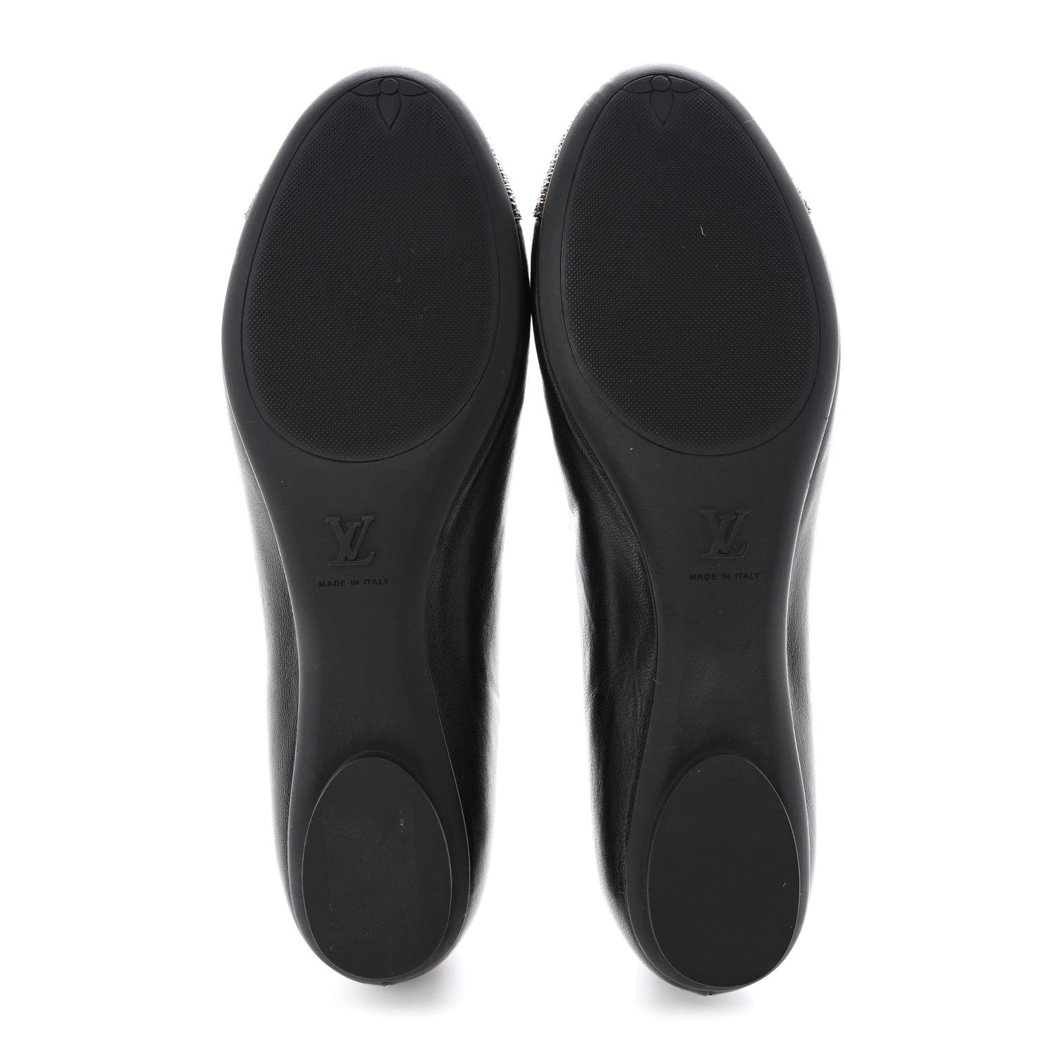 Louis Vuitton Calfskin Monogram Nylon Bow Ballerina Flats 37 Black 5 of 9