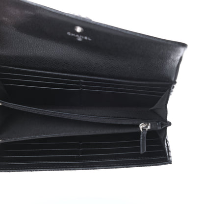 Chanel Caviar Chevron Quilted Boy Flap Wallet Black 5 of 10