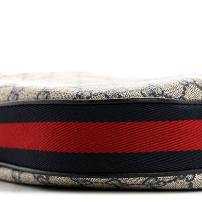 Gucci GG Supreme Monogram Textured Calfskin Web Small Attache Shoulder Bag Beige Blue 9 of 14
