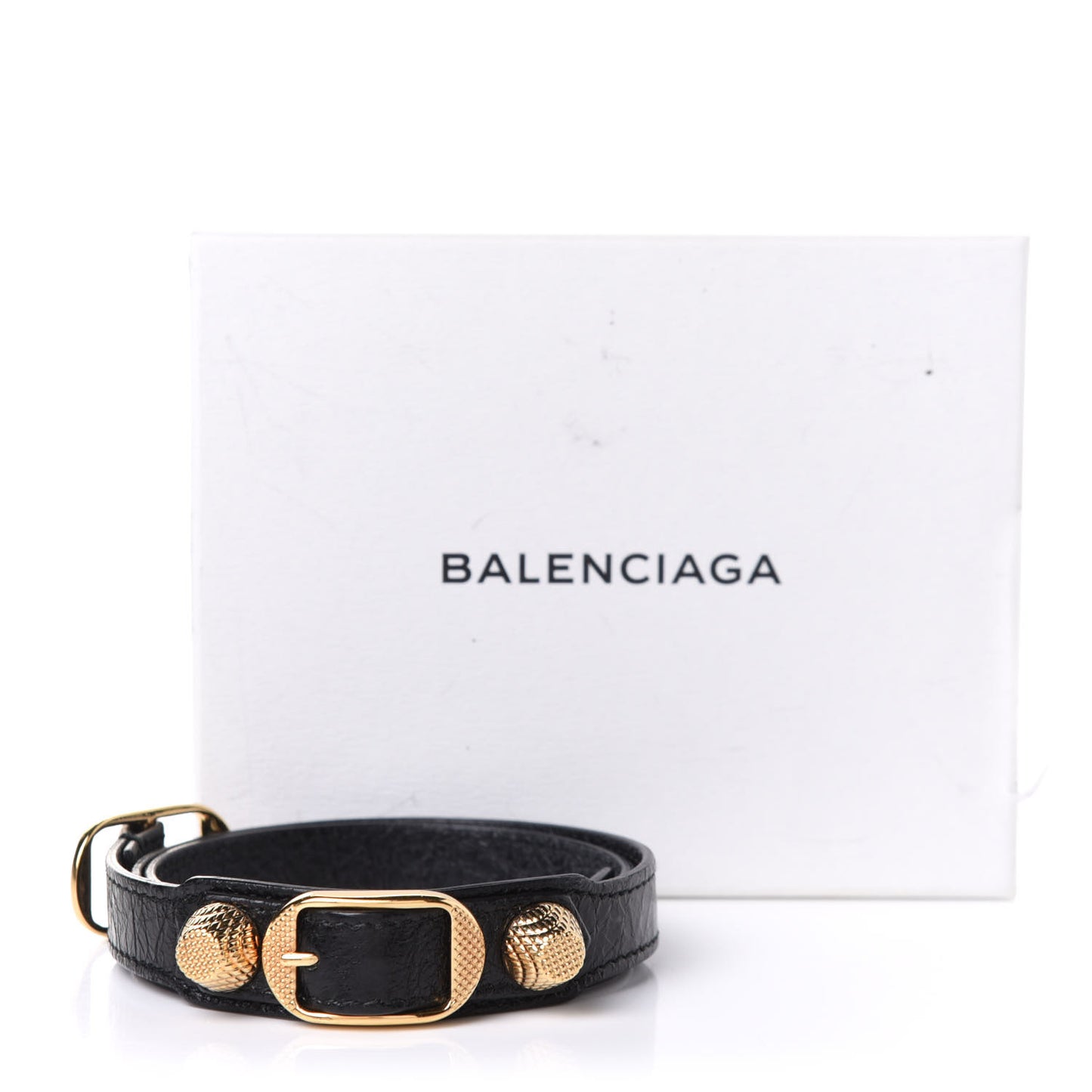 Agneau Giant 12 Gold Hardware Triple Tour Bracelet M Black