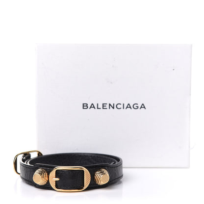 Balenciaga Agneau Giant 12 Gold Hardware Triple Tour Bracelet M Black 5 of 5