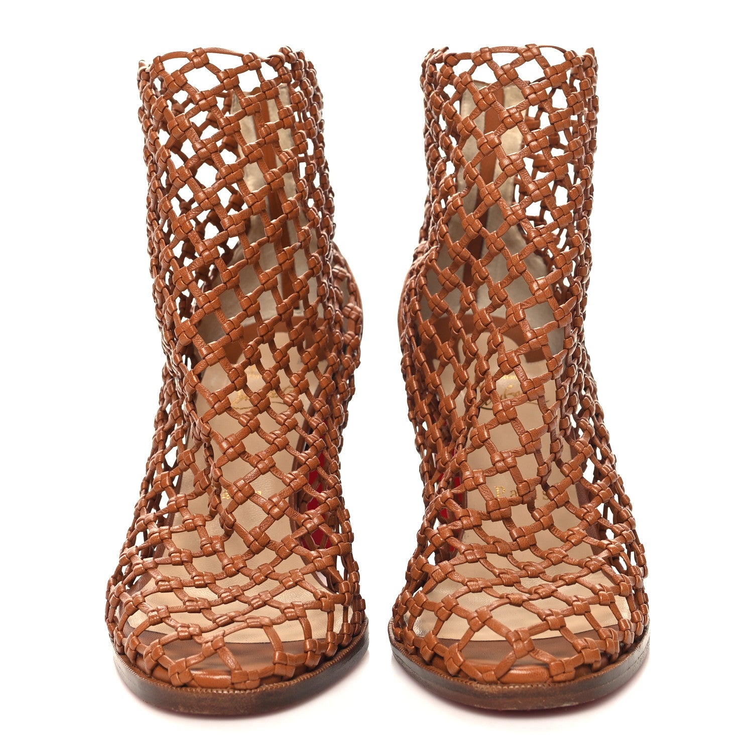Christian Louboutin Nappa Caged Porligat Booties 39 Brown 2 of 9
