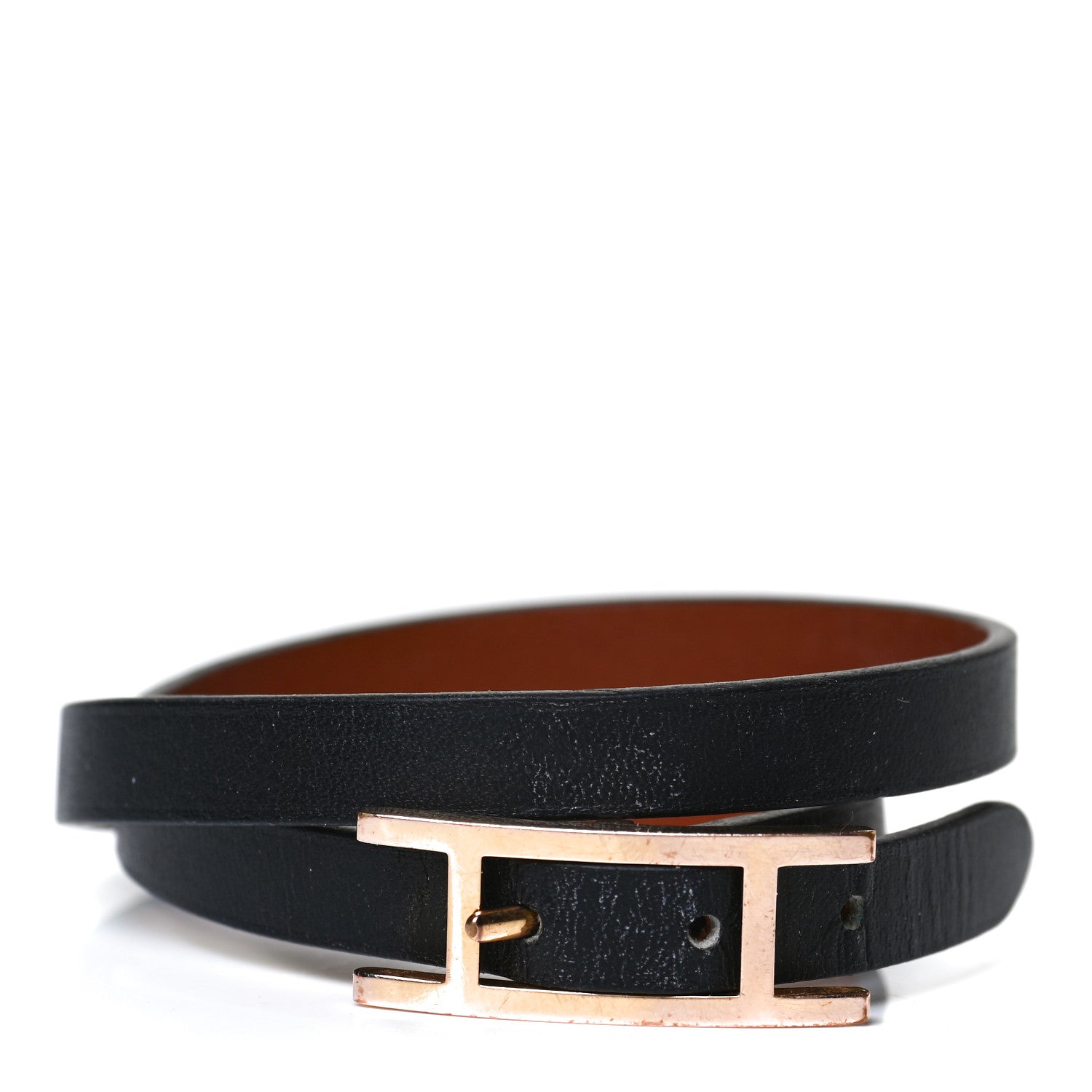 Hermes Swift Behapi Double Tour Bracelet Black Gold 1 of 4