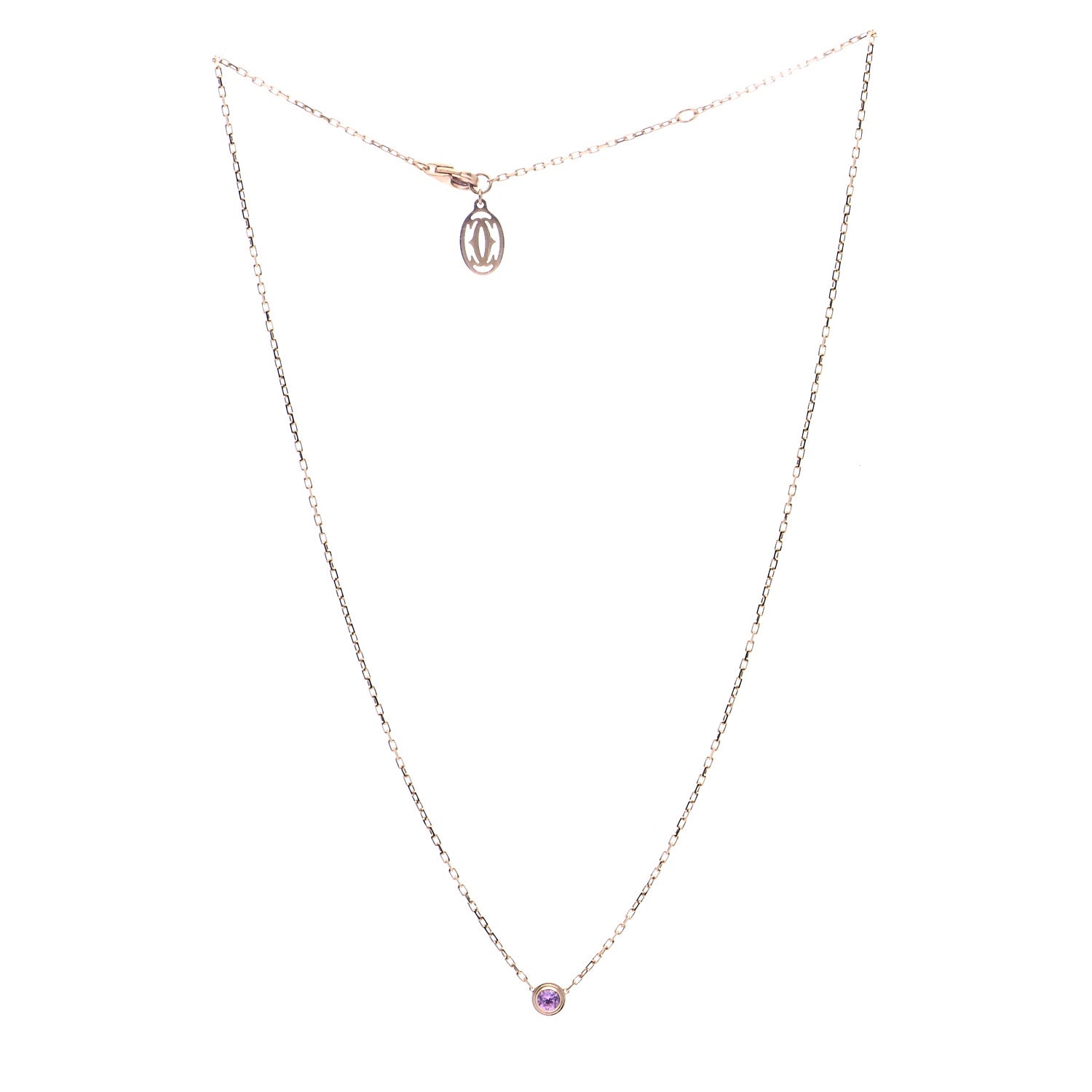 Cartier 18K Pink Gold Pink Sapphire D'Amour Pendant Necklace 3 of 5