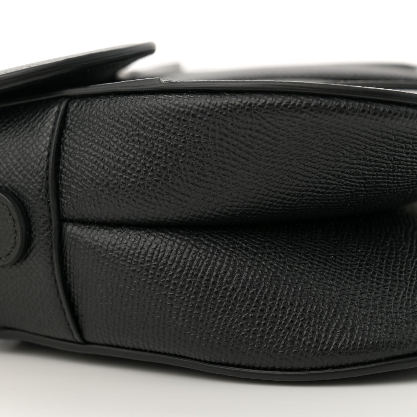 Grained Calfskin Saddle Bag Black