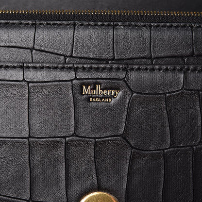Mulberry Deep Calfskin Crocodile Embossed Medium Darley Black 6 of 10