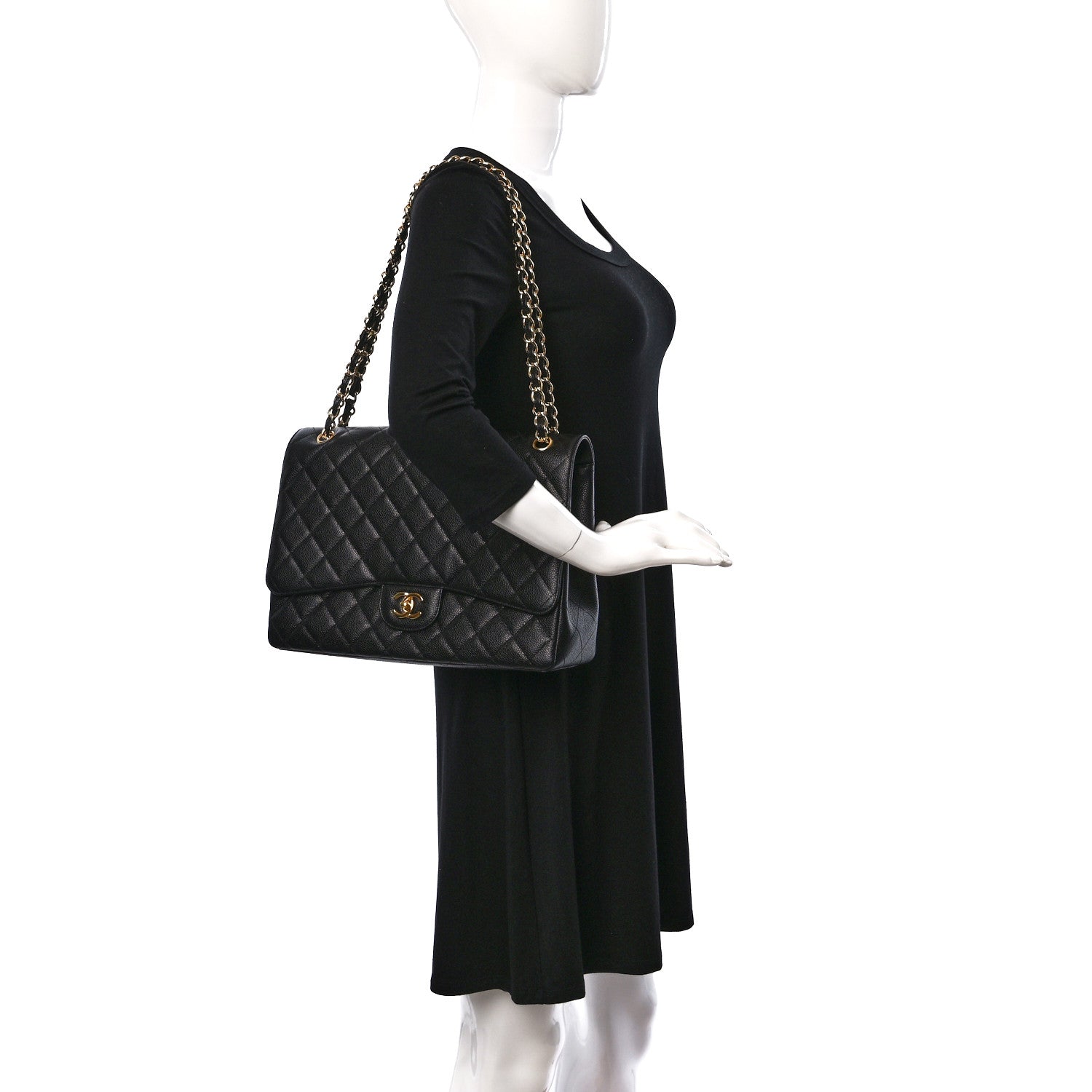 Chanel Caviar Quilted Maxi Single Flap Black 2 of 9